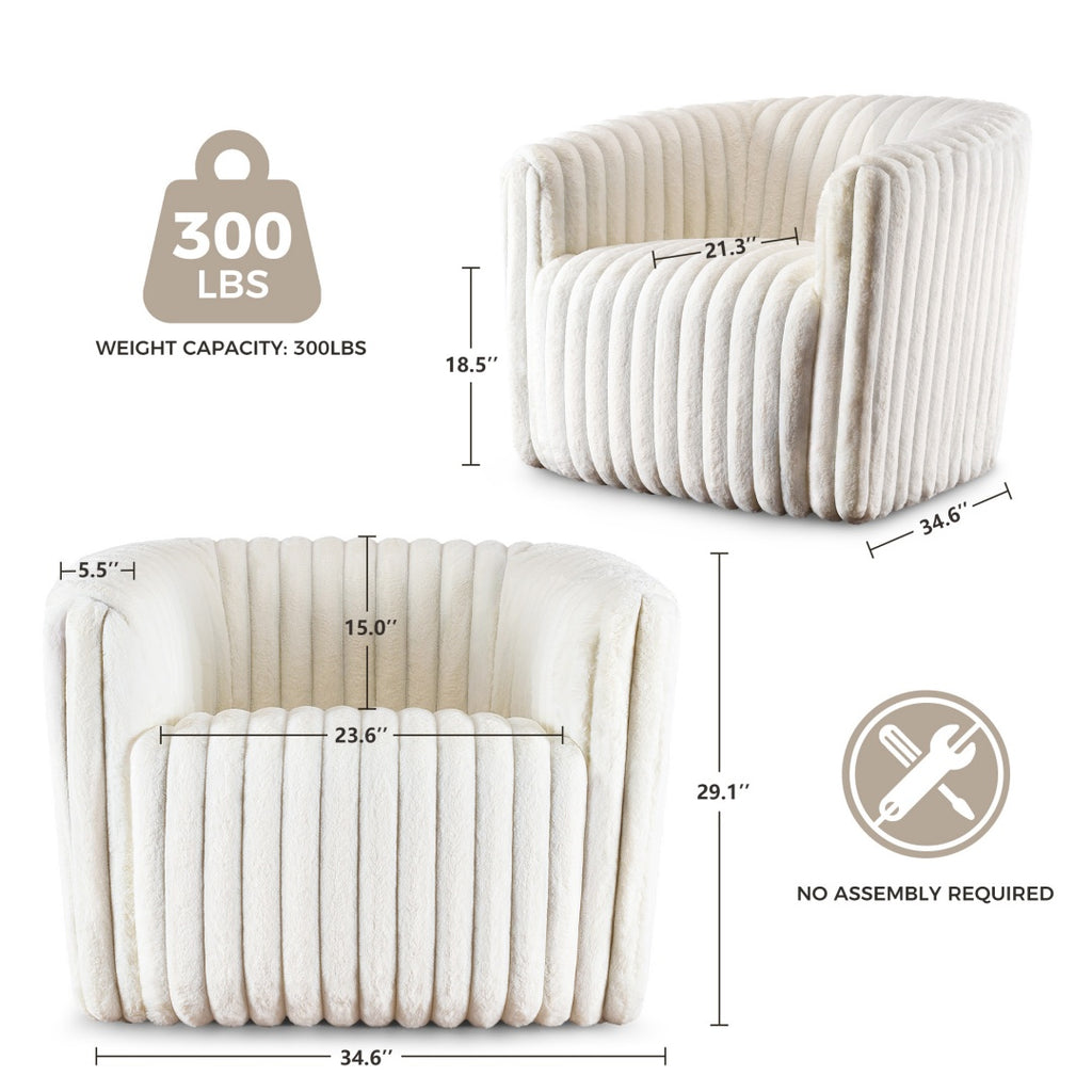 Swivel Single Sofa Chair – Soft Touch Modern Accent Chair for Living Room