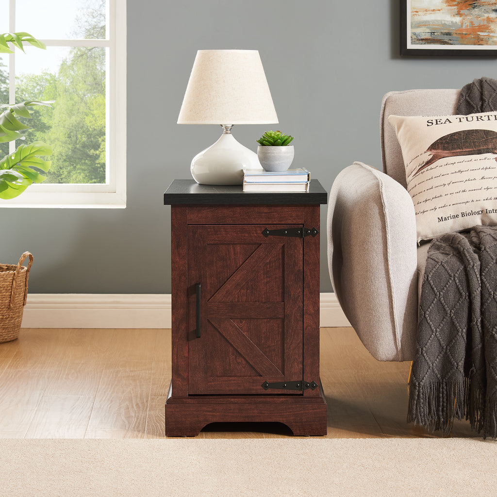Rustic Rectangular Sofa Side Table for Living Room & Bedroom