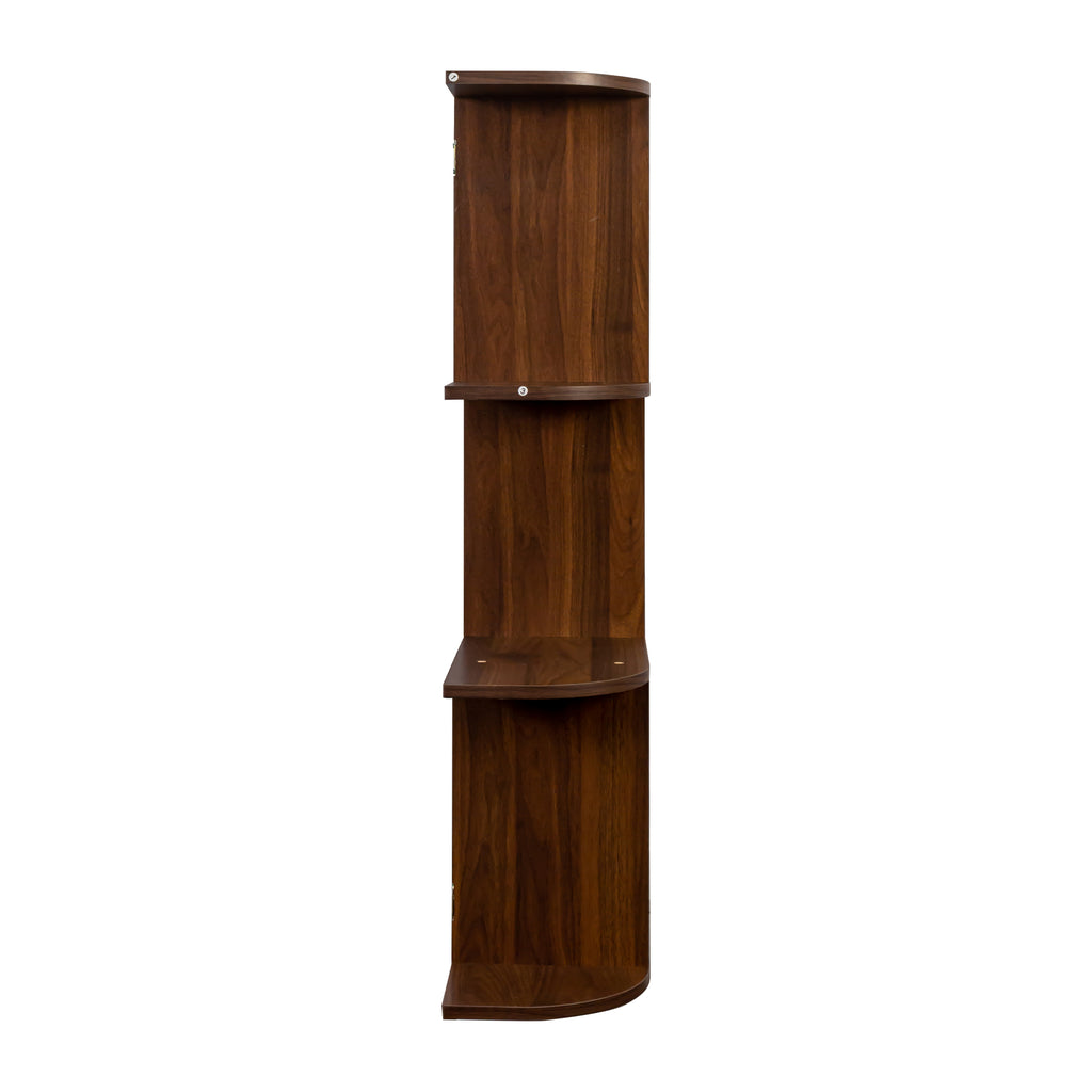 Large Wall Mounted 3-Tier Rustic Wine Rack with Glass Holder – Walnut