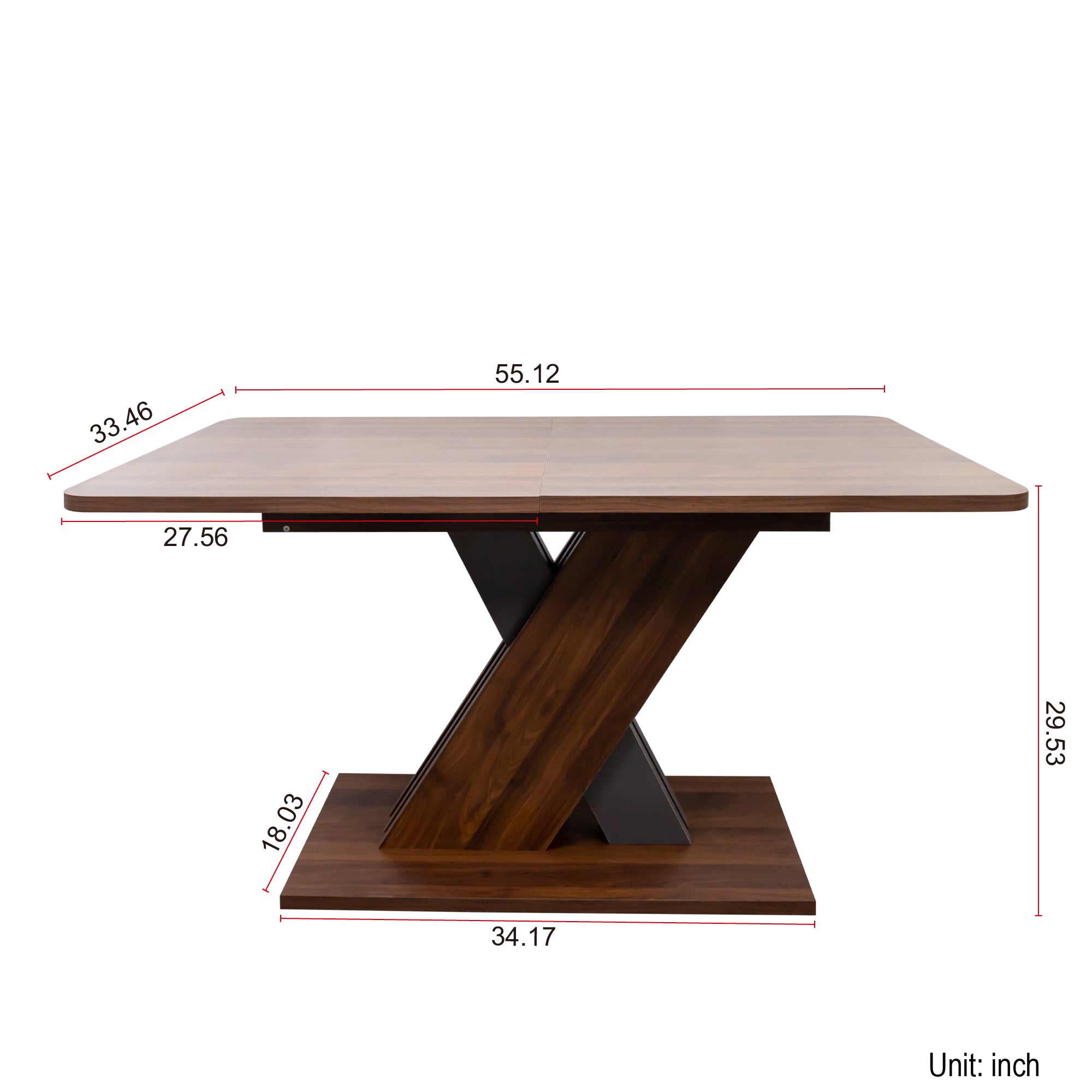 Multifunctional Extendable Console Table – Walnut Finish Modern Dining Table