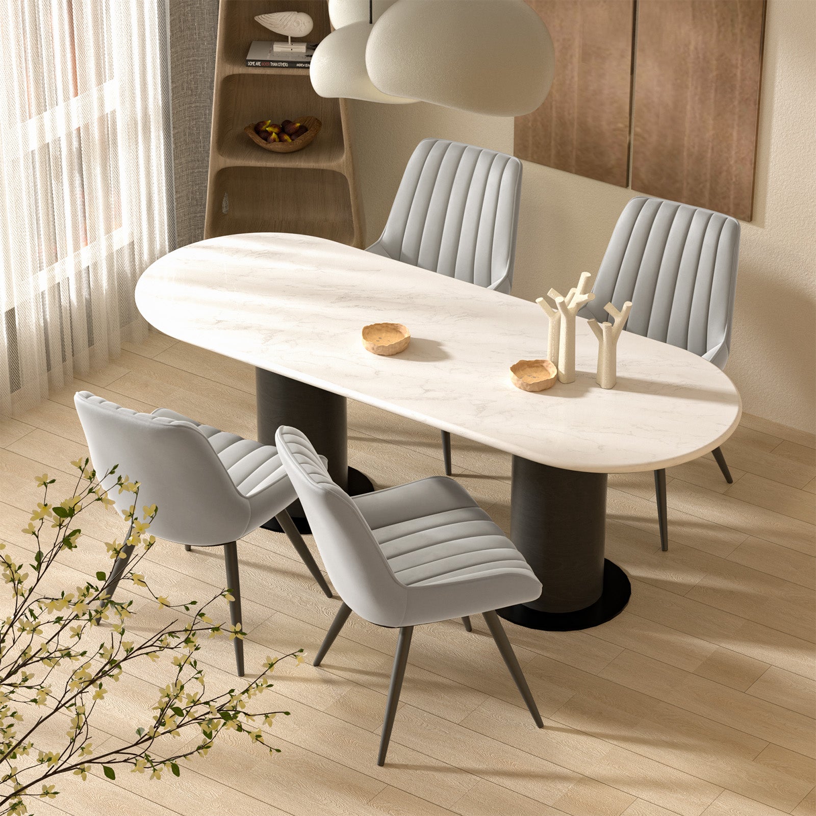 Modern Dining Chairs – Comfortable Upholstered Kitchen & Dining Room Side Chairs with Metal Legs