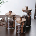 3-Piece Glass Coffee Jars with Spoons – Elegant Storage Jars for Kitchen Organization