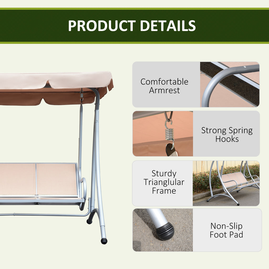 Porch Swing Chair Bench With Stand And Adjustable Canopy Porch Swing For Patio Garden