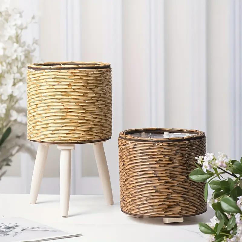 Handcrafted Green Plastic Vase – Heavy-Duty Wide-Mouth Decorative Planter for Indoor & Outdoor Use