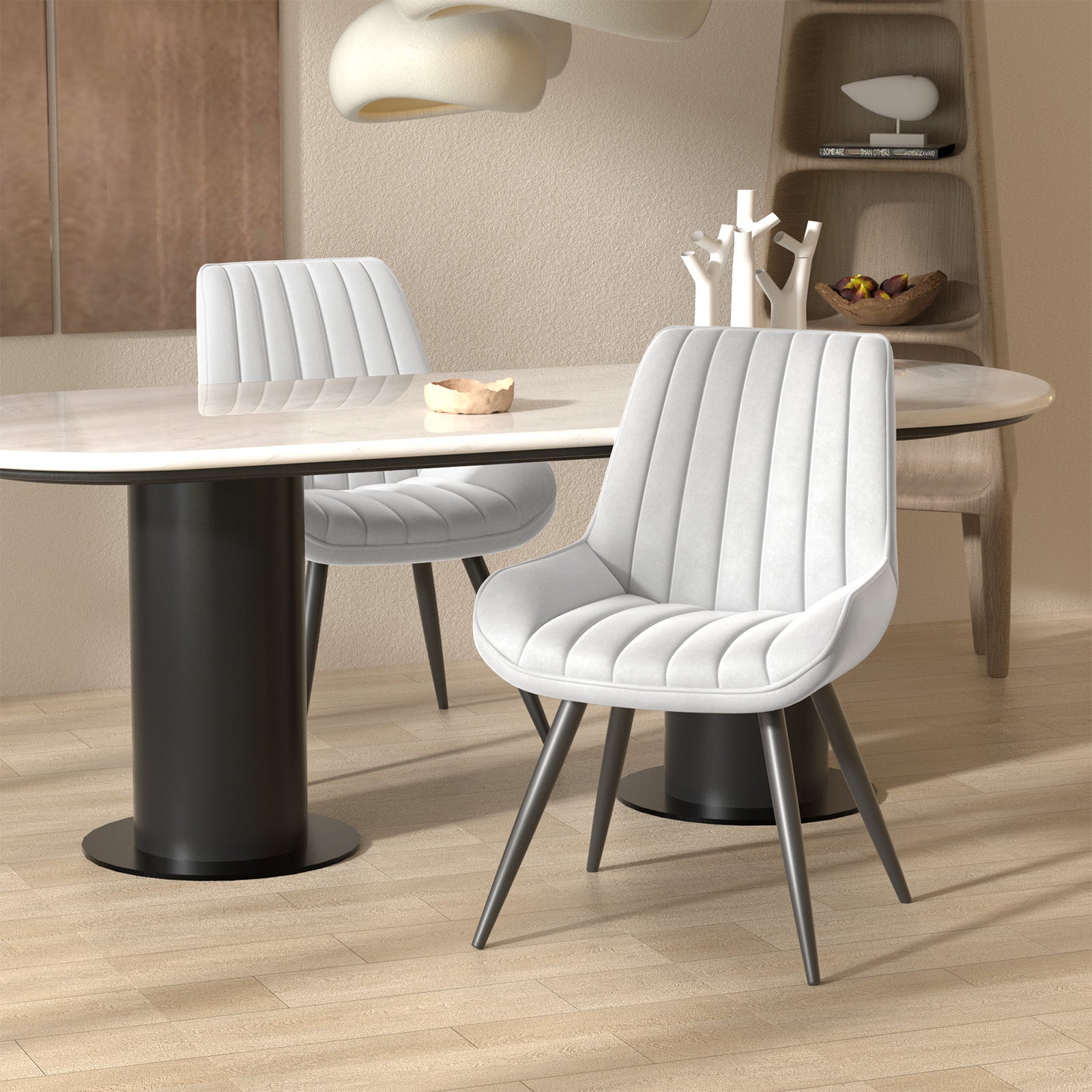 Modern Dining Chairs – Comfortable Upholstered Kitchen & Dining Room Side Chairs with Metal Legs