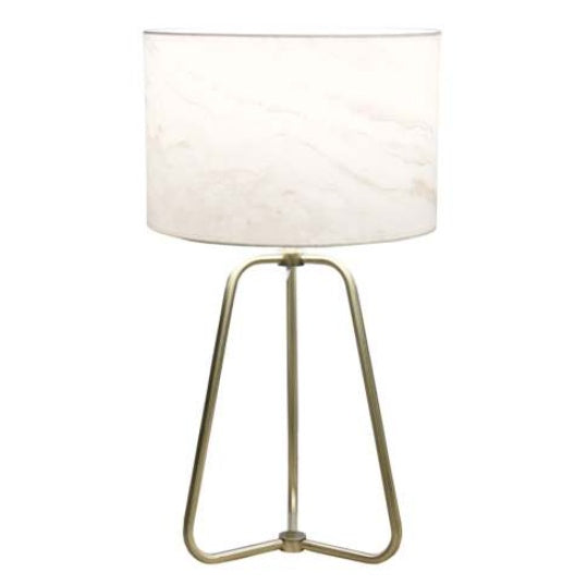Modern Marble Table Lamp with Bronze Base – Stylish Desk & Bedside Lighting
