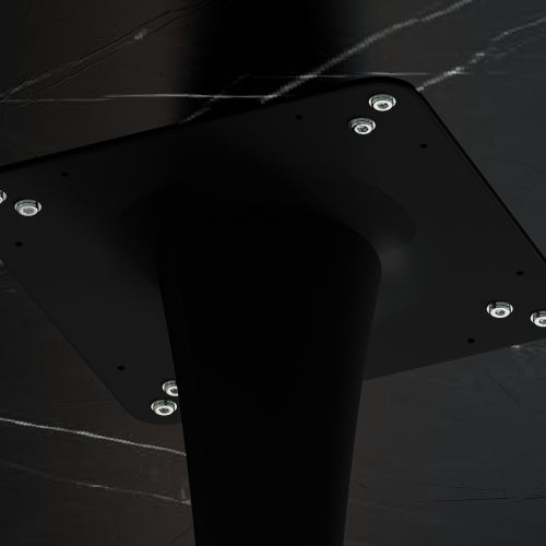 31.5" Modern Octagonal Coffee Table – Black Marble Top with Metal Base