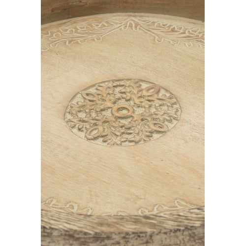 Round Mango Wood Serving Tray – 18" Rustic Wooden Tray for Stylish Entertaining & Home Décor