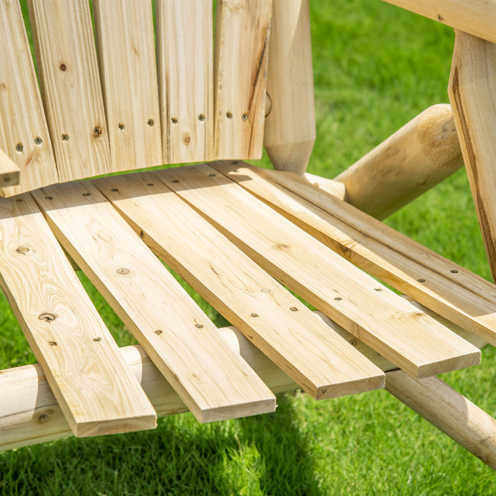 Wooden Adirondack Chair with Center Table – Outdoor Double Patio Chair for Garden, Backyard & Porch