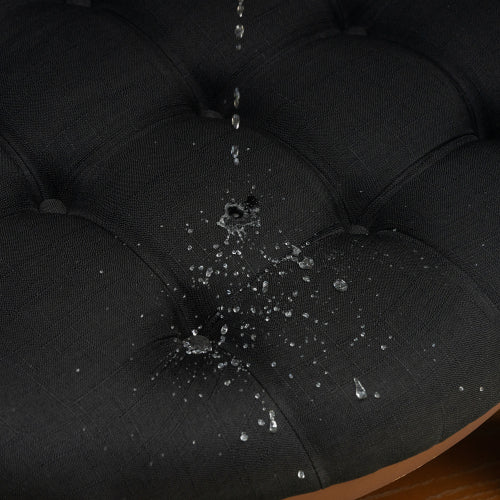 Modern Large Round Ottoman Coffee Table – 2-Tier Oversized Button Tufted Ottoman with Wood Shelf Storage