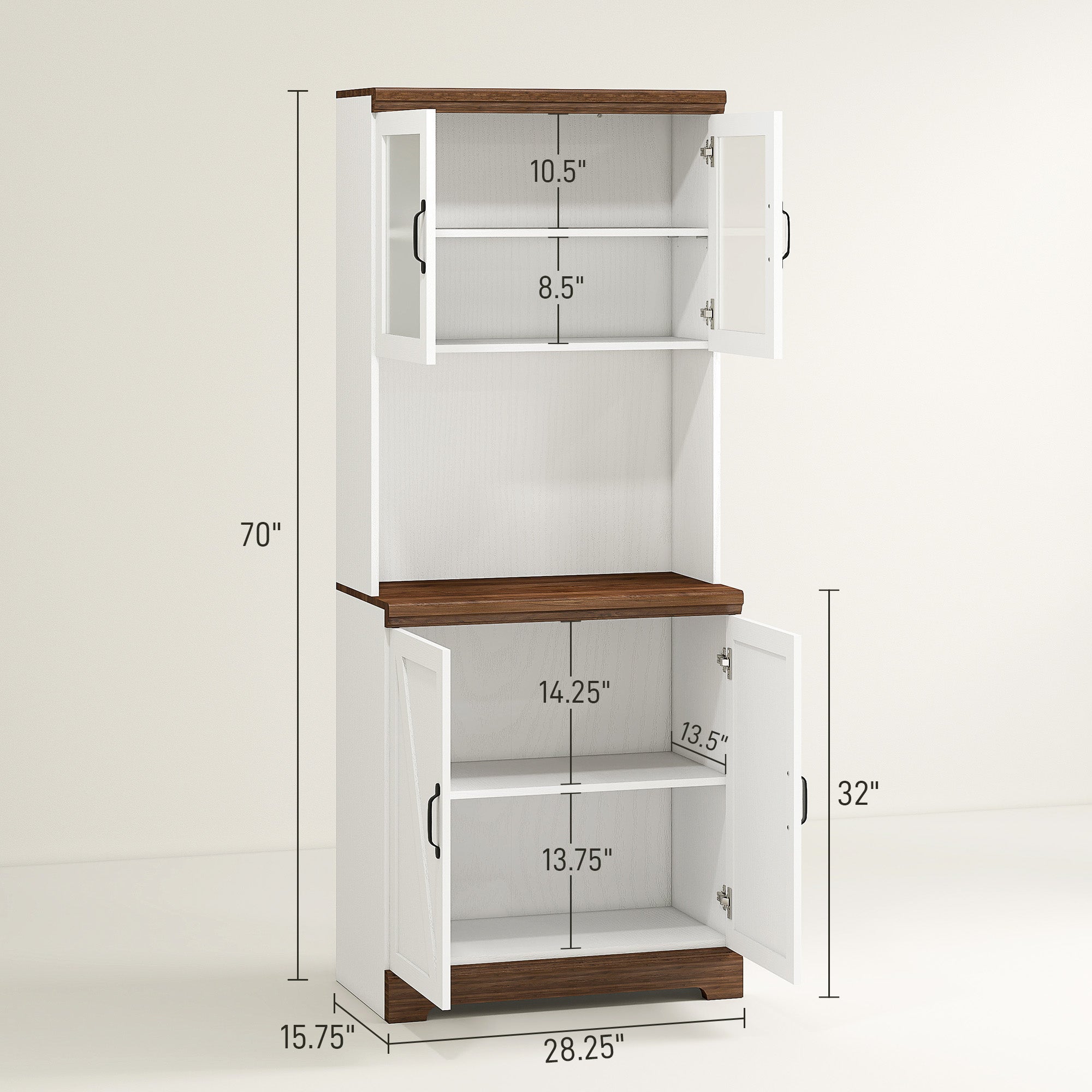 HOMCOM Kitchen Pantry Storage Cabinet – Space-Saving Kitchen Organizer with Coffee Bar Counter