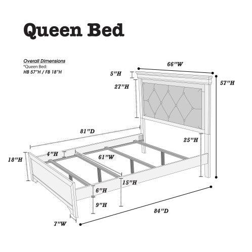 Dark Gray Faux Leather Tufted Queen Size Bed Frame with LED Headboard – Modern Bedroom Furniture