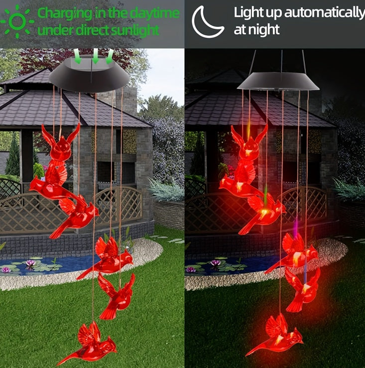 Solar Butterfly Wind Chimes with Colour-Changing LED Lights – Outdoor Garden Hanging Décor
