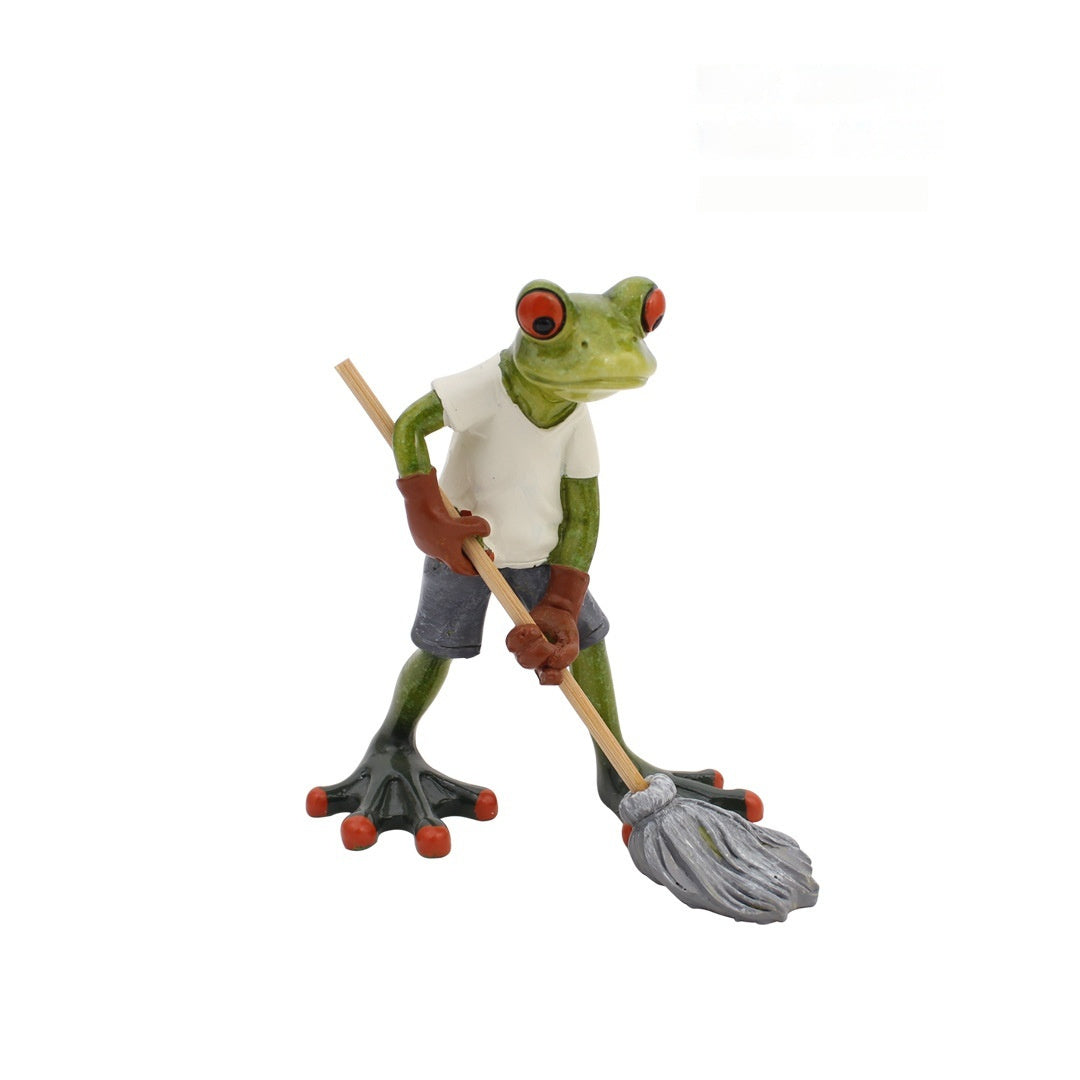 Frog Resin Home Decoration – Pastoral Resin Crafts for Living Room & Study