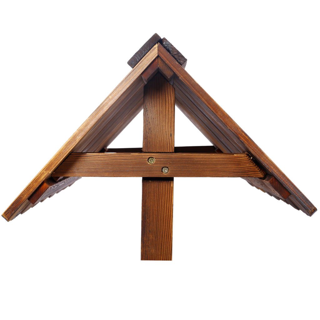Rustic Wooden Wishing Well Planter – Outdoor Garden & Patio Decor with Hanging Bucket