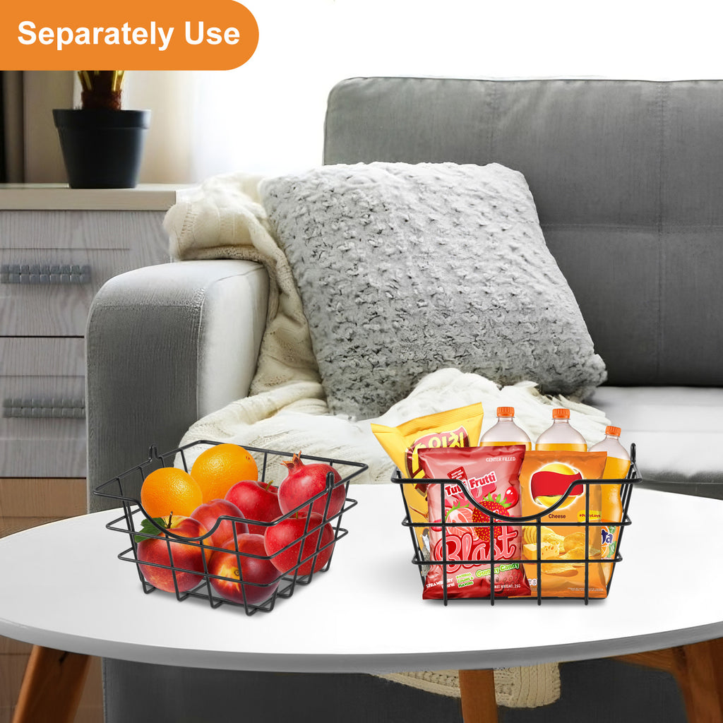 Simple Multi-Layer Iron Storage Shelf – 3-Tier Fruit & Vegetable Basket (Black)