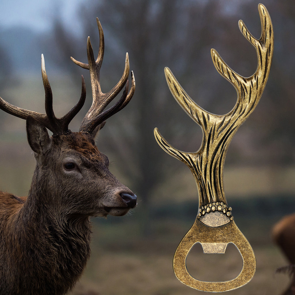 Deer Antler Bottle Opener – Retro Zinc Alloy Beer & Wine Opener for Parties, Bars & Gifts