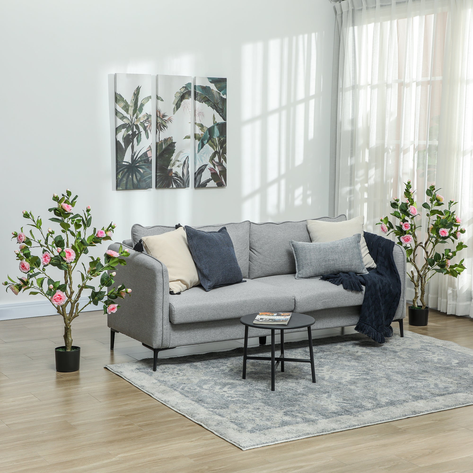 Artificial Camellia Flower Plants  – Indoor Faux Plants with Pot for Home Décor