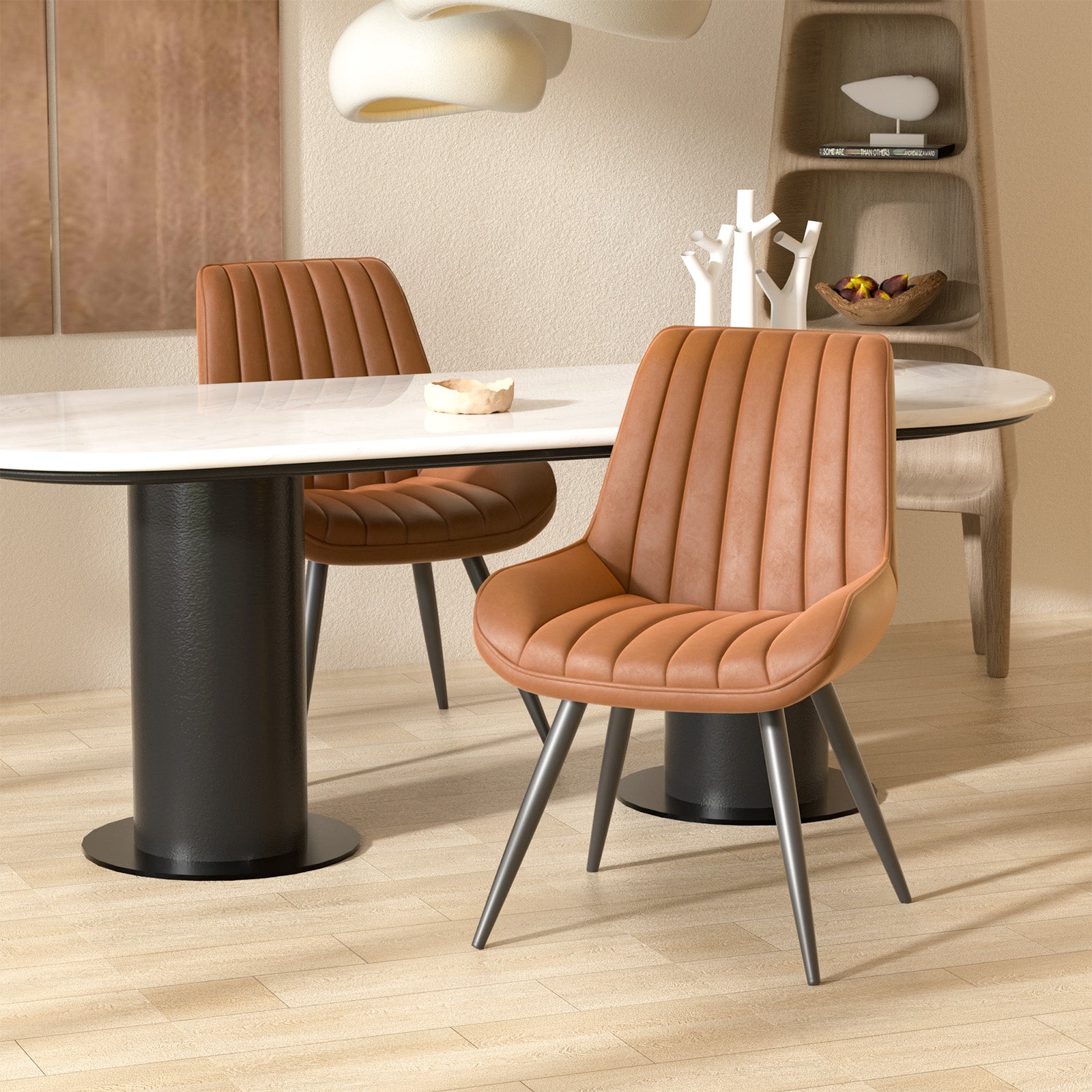 Modern Dining Chairs – Comfortable Upholstered Kitchen & Dining Room Side Chairs with Metal Legs