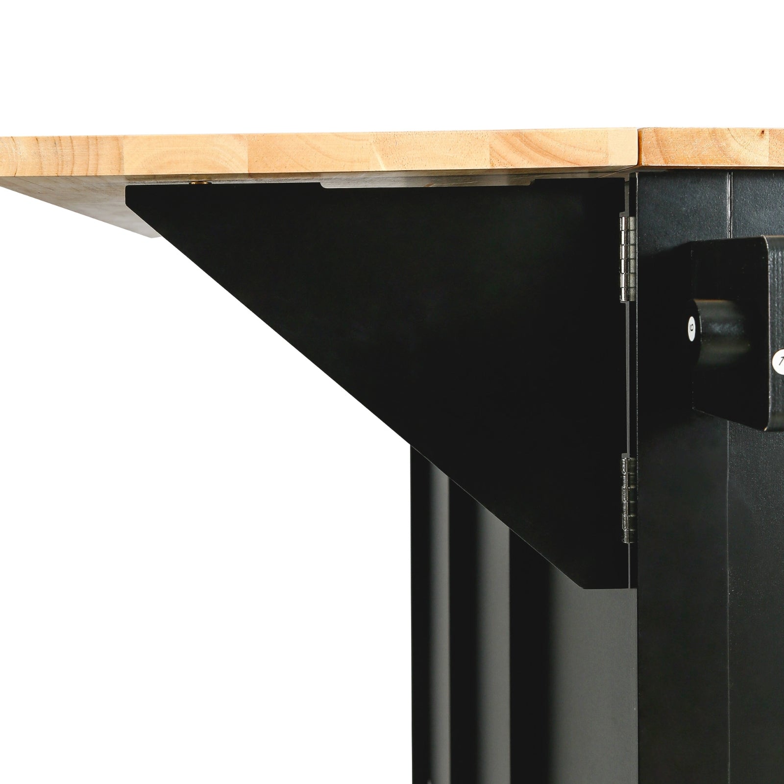 Kitchen Cart with Rubberwood Drop-Leaf Countertop & Storage Cabinet – Rolling Kitchen Island on Wheels, Black