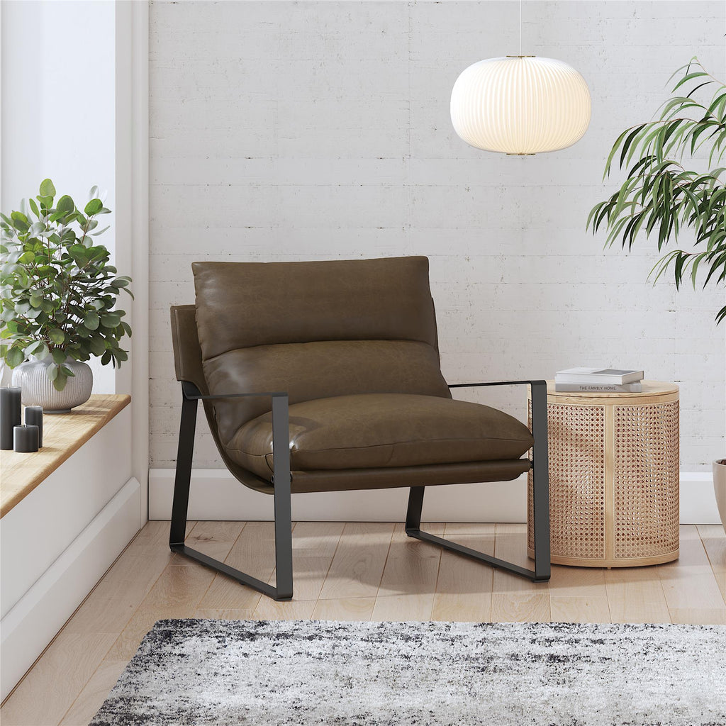 Modern Gatsby Upholstered Sling Accent Chair for living room 