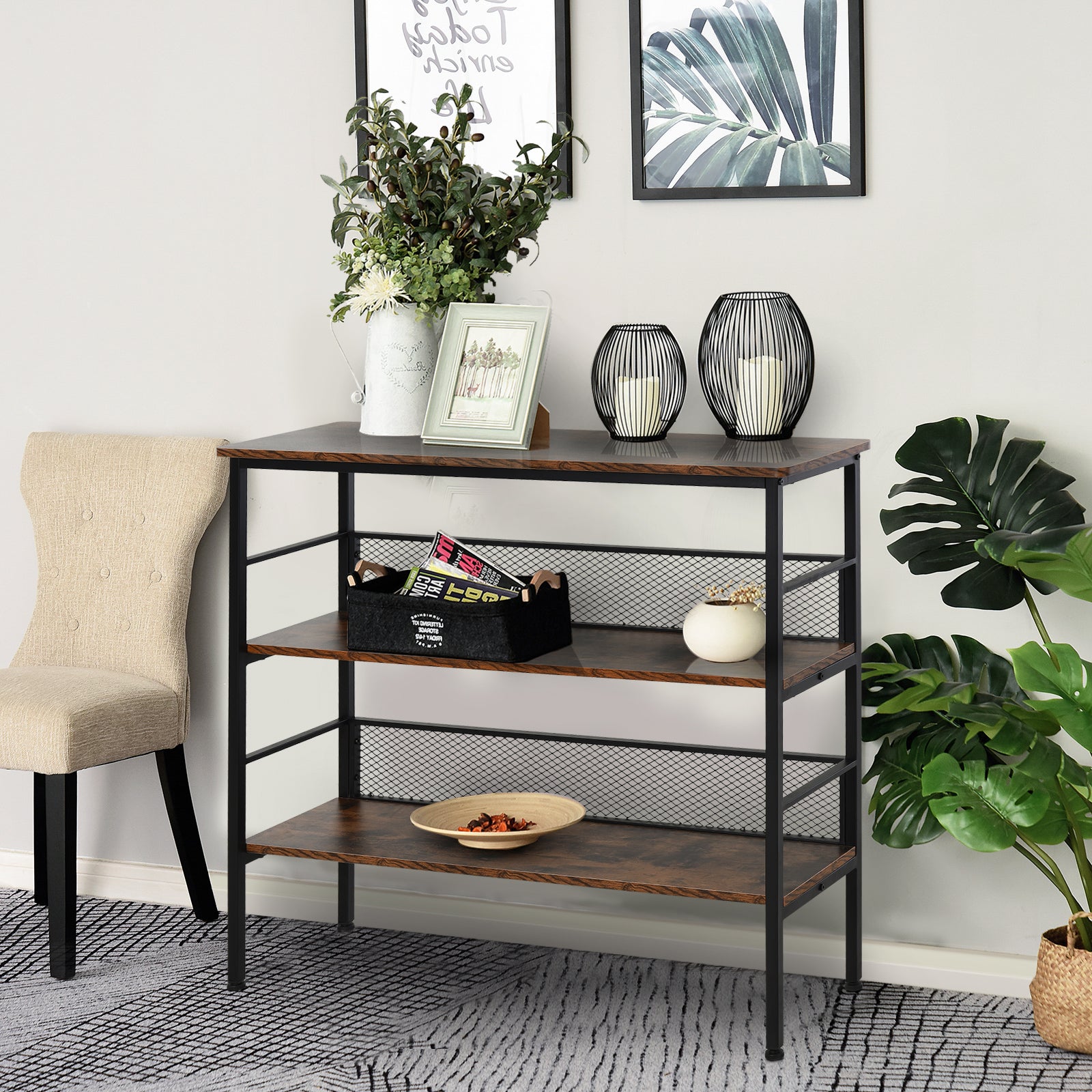 Best  Ladder Shelf with  Modern Wood & Metal Storage Rack