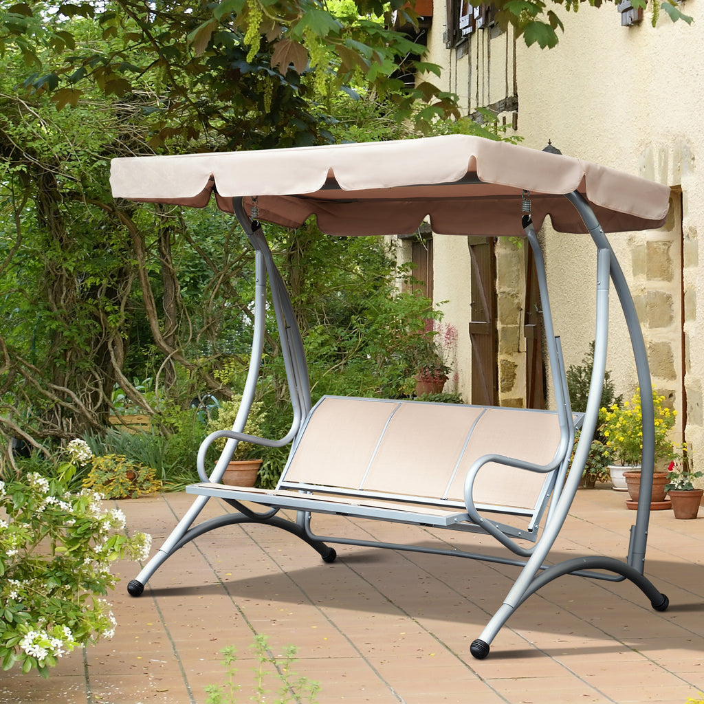 Porch Swing Chair Bench With Stand And Adjustable Canopy Porch Swing For Patio Garden