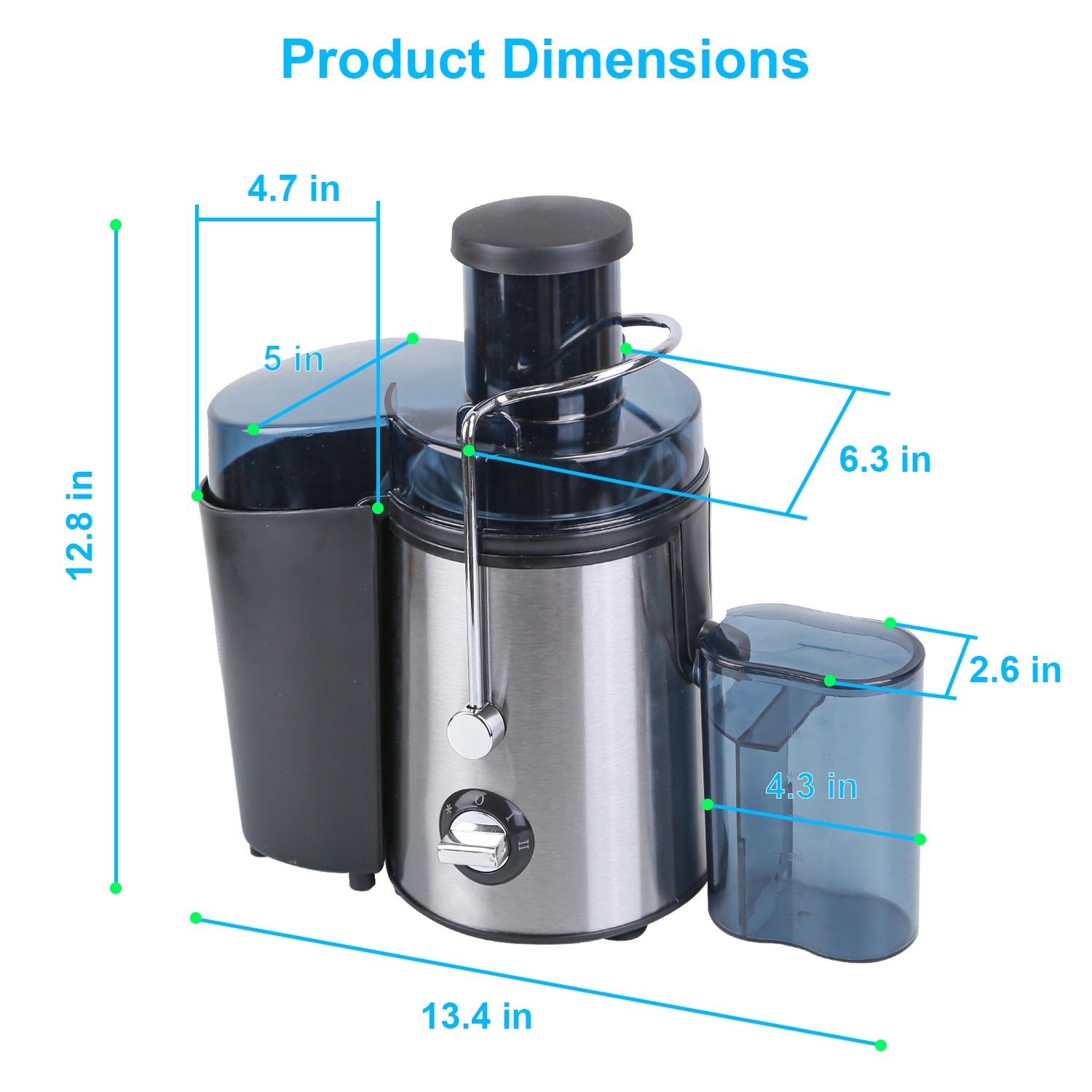 1000W High-Speed Centrifugal Juicer Machine – Wide Feed Chute, 2-Speed Juice Extractor with Pulp Collector