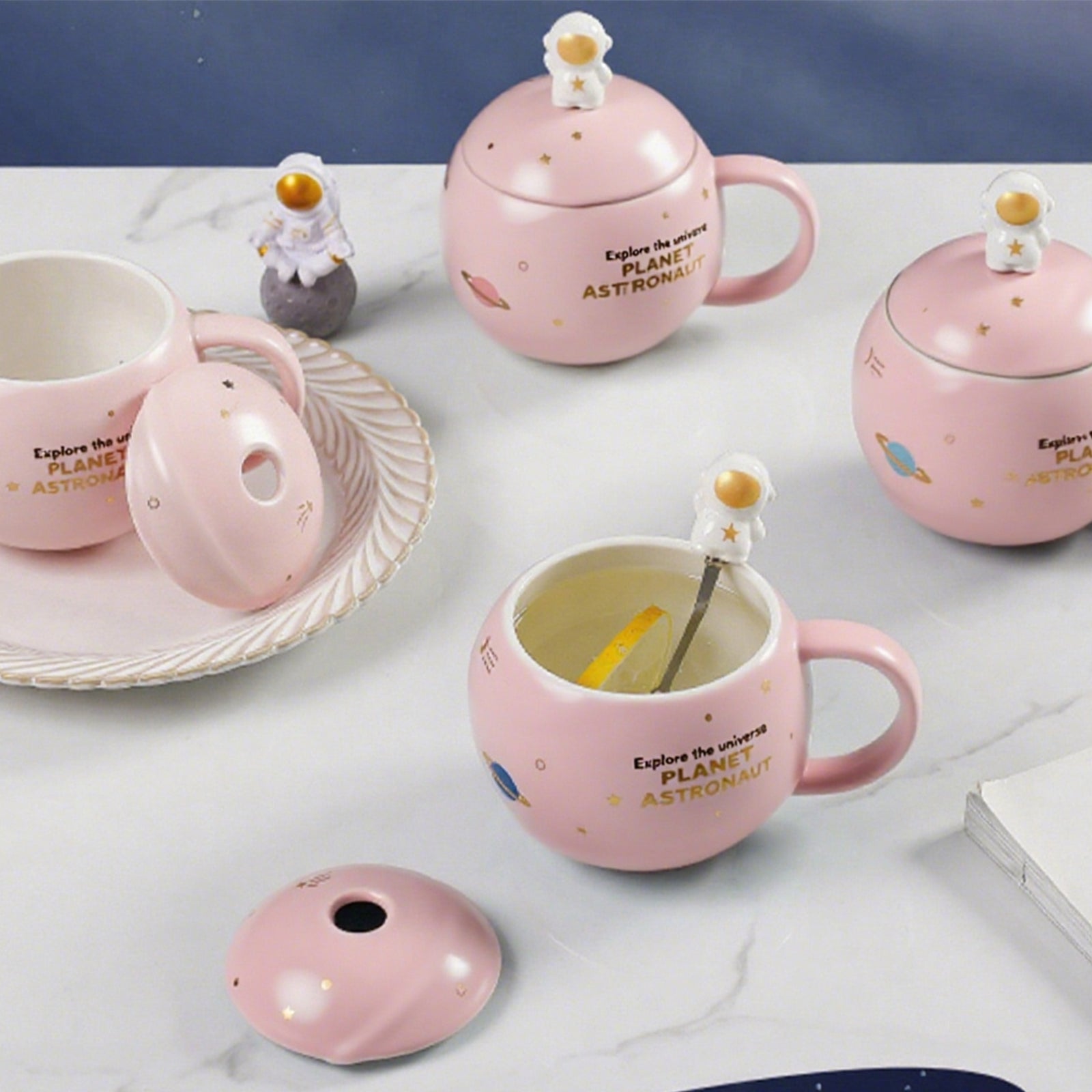 Planet Ceramic Mug – Pink | Stylish & Aesthetic Coffee Cup for Everyday Use