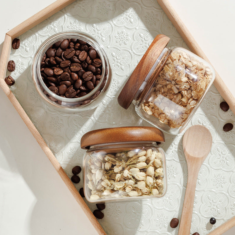 Food-Grade Glass Sealed Storage Jar – Small Round Airtight Container with Lid