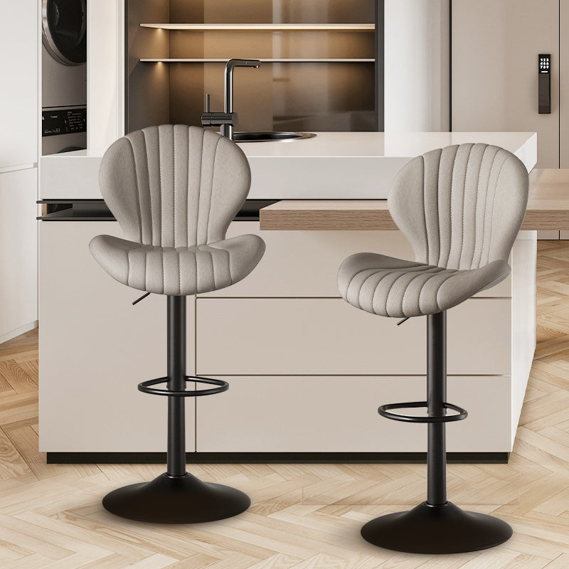 Contemporary Bar Stools Set of 2 – Modern Swivel Bar Chairs with High Backrest, Counter Height