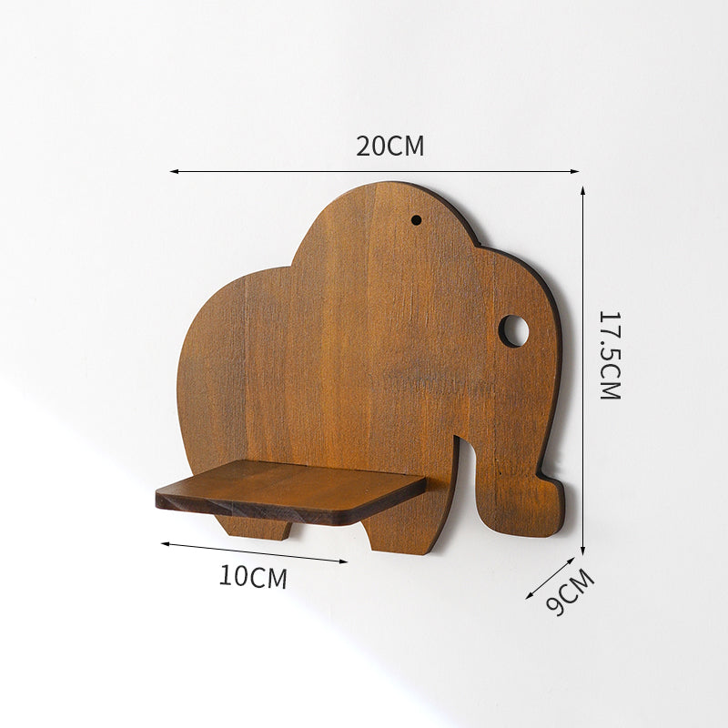 Retro Solid Wood Wall Shelf with Hydroponic Plant Vase – Vintage Home Wall Décor