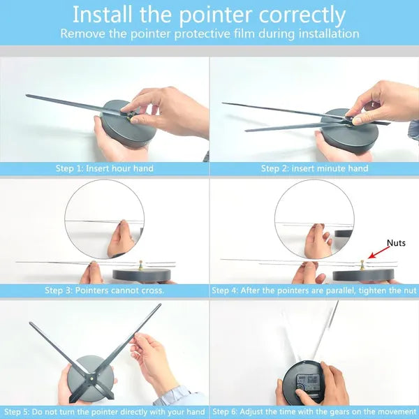 Large Modern Art Deco Wall Clock – Silent Acrylic Decorative Wall Clock (Black)