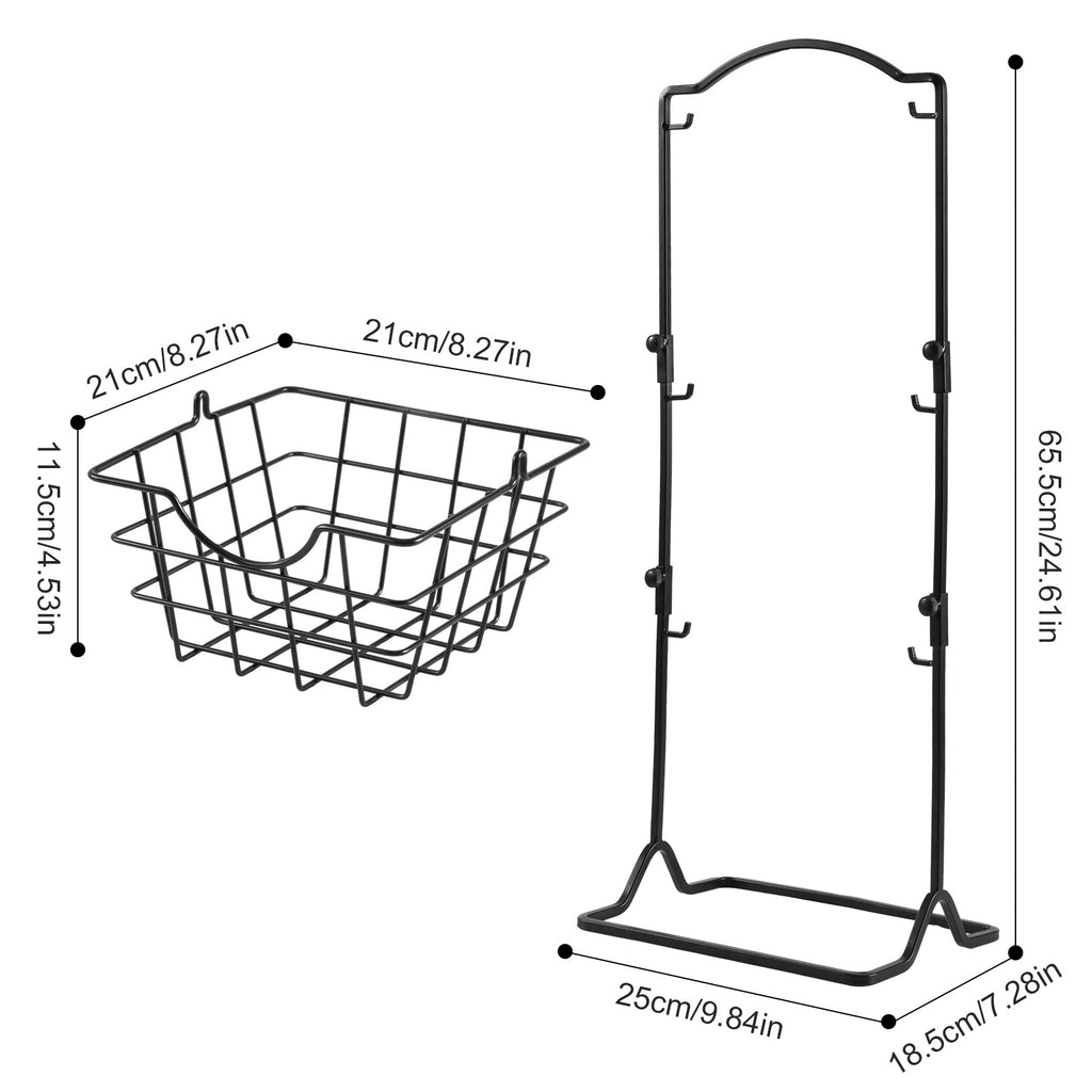 Simple Multi-Layer Iron Storage Shelf – 3-Tier Fruit & Vegetable Basket (Black)
