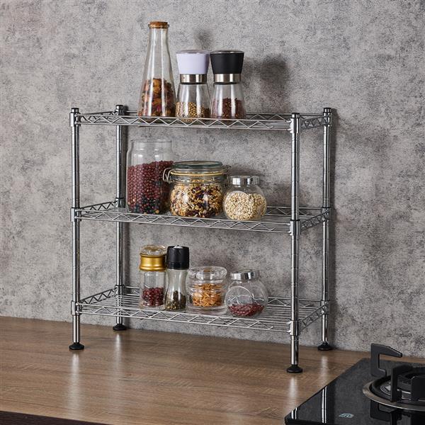 3-Tier Cabinet Organizer – Space-Saving UltraZinc Steel Countertop & Cabinet Shelf