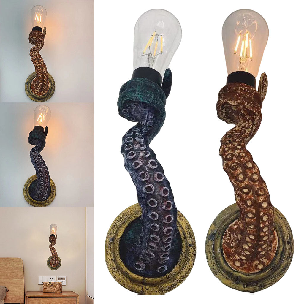 Retro Octopus Electric Wall Sconce – Nordic Resin Tentacle Lamp for Home Décor