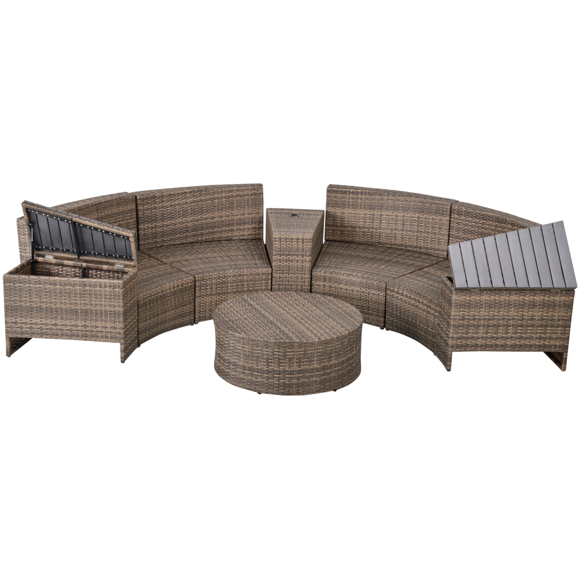 Outsunny 8-Piece Wicker Patio Furniture Set – Modern Outdoor Sectional Sofa with Cushions