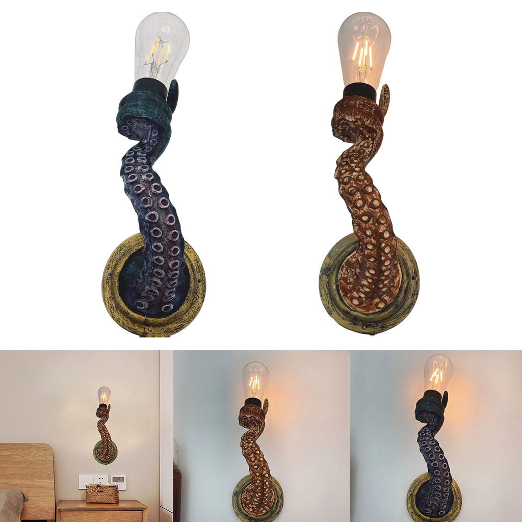 Retro Octopus Electric Wall Sconce – Nordic Resin Tentacle Lamp for Home Décor