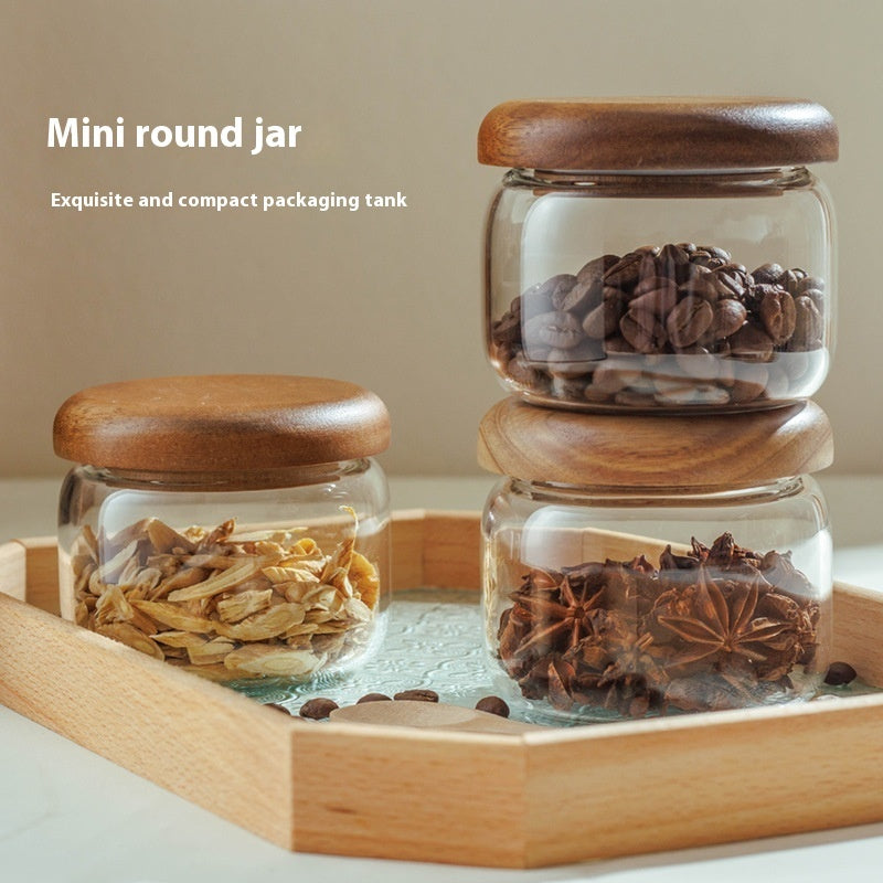 Food-Grade Glass Sealed Storage Jar – Small Round Airtight Container with Lid