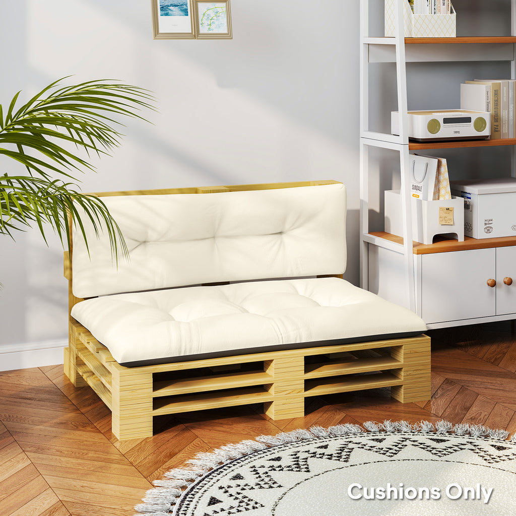 2-Seater Outdoor Pallet Cushions Set – " Thick Tufted Replacement Cushions for Garden & Patio