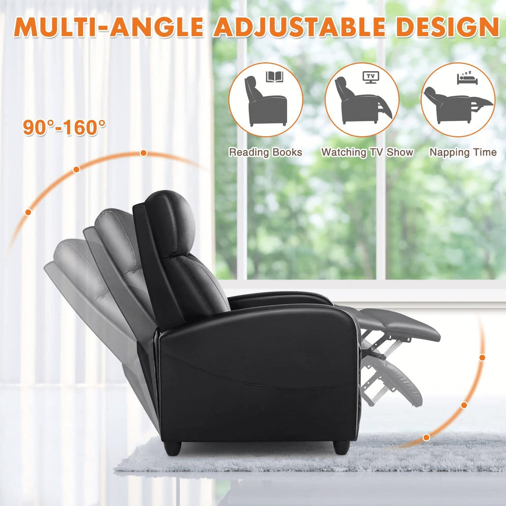 Manual Lounge Chair – Adjustable Recliner with Massage & Heating