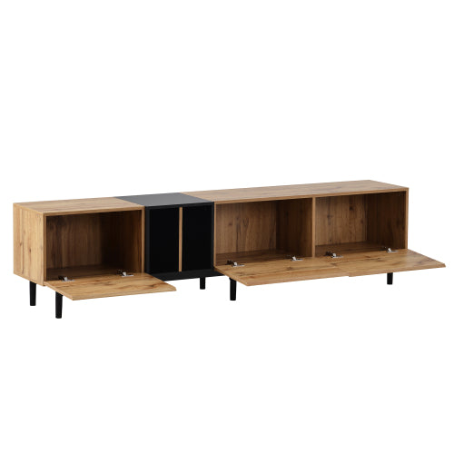 Modern TV Stand for 80 Inch TV – Media Console & Entertainment Center with 3 Doors