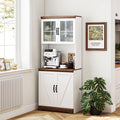 HOMCOM Kitchen Pantry Storage Cabinet – Space-Saving Kitchen Organizer with Coffee Bar Counter