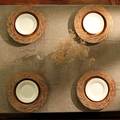 Handcrafted 13" Wooden Charger Plate – Artisan Wood Dining Placemat & Rustic Tableware