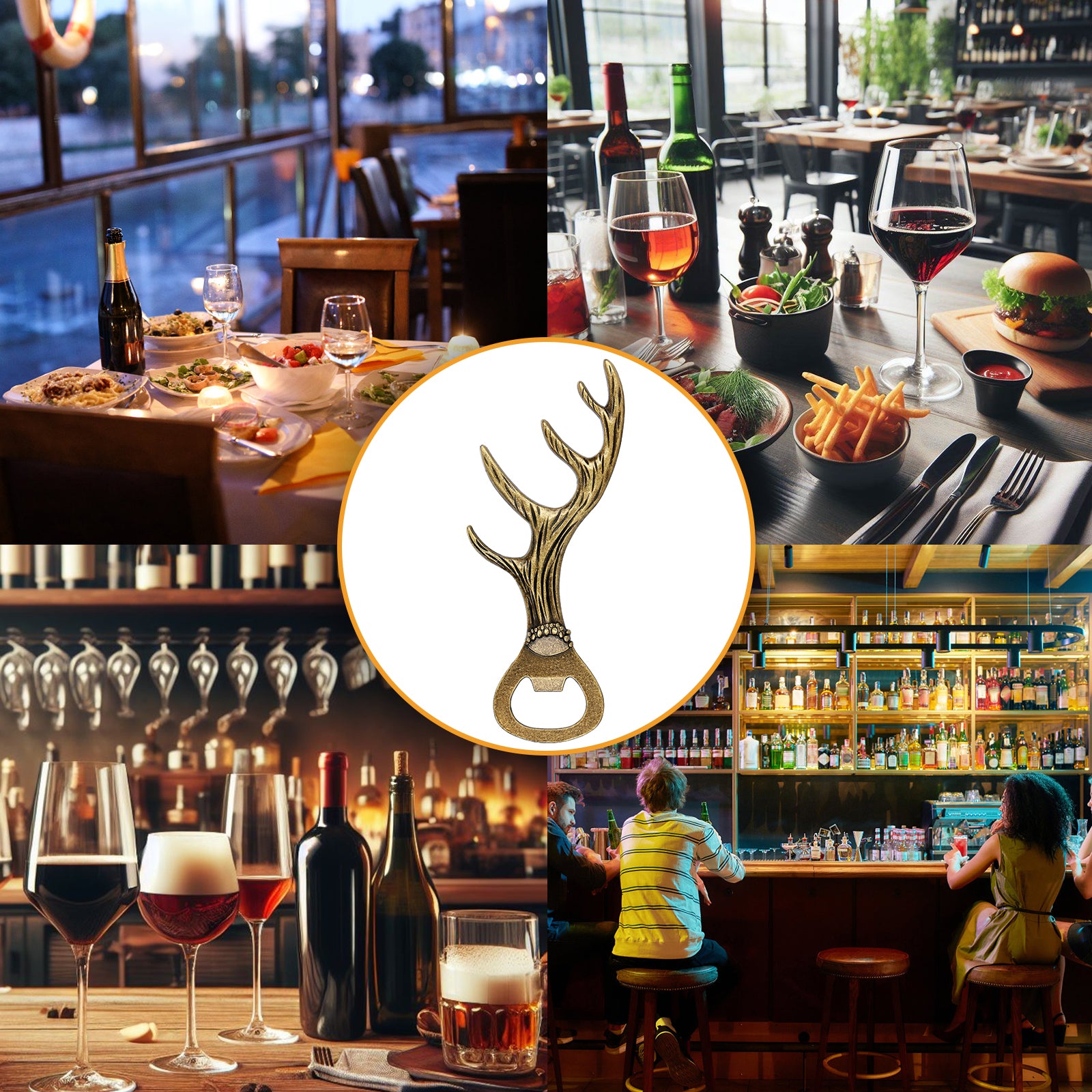 Deer Antler Bottle Opener – Retro Zinc Alloy Beer & Wine Opener for Parties, Bars & Gifts