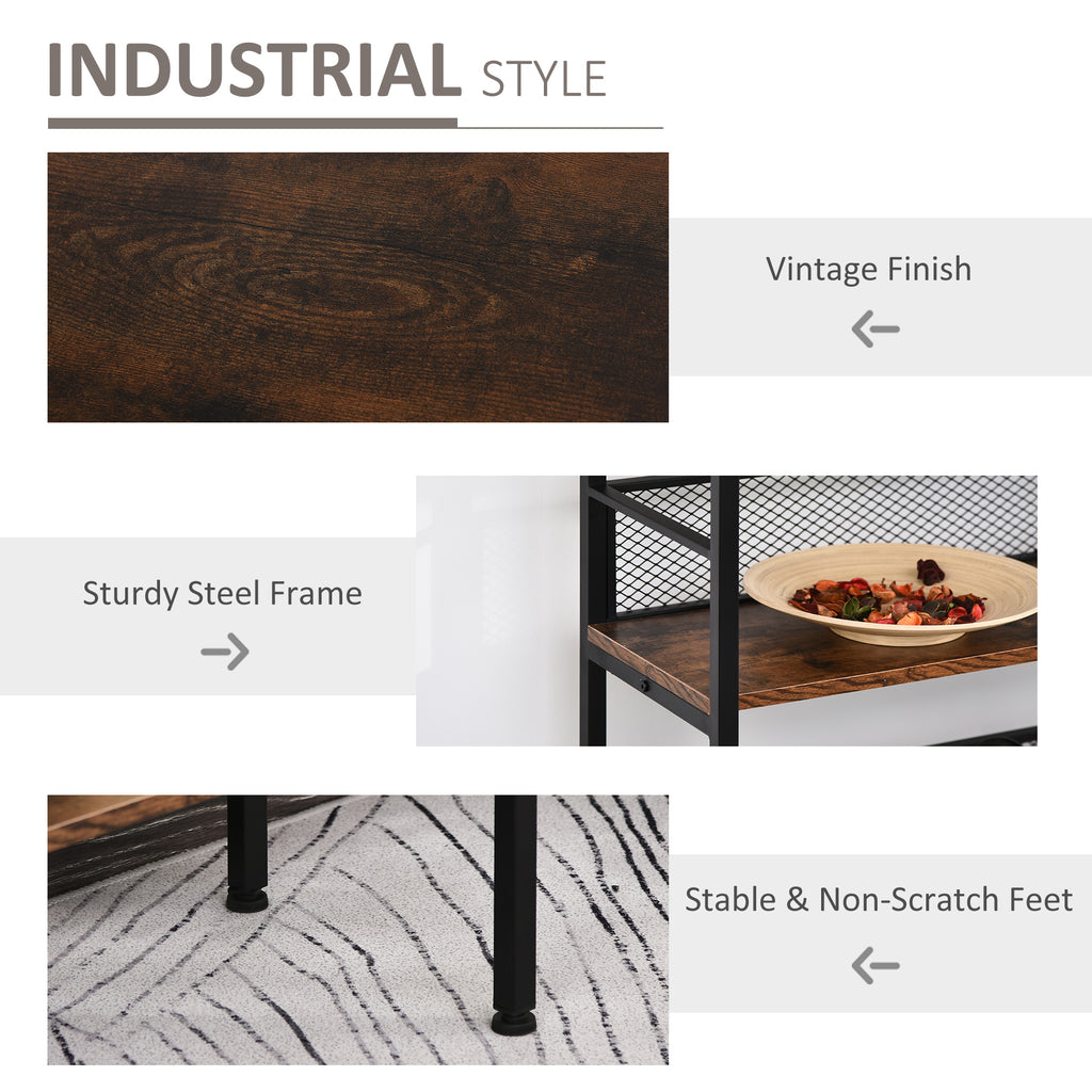 3-Tier Industrial Ladder Shelf – Modern Wood & Metal Storage Rack
