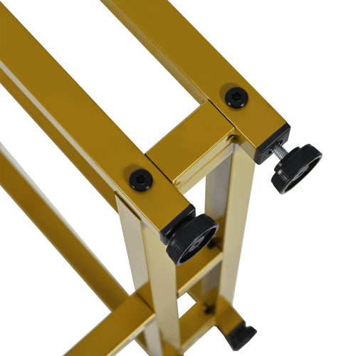 Modern Rectangular Dining Table with Metal Frame – Golden Legs, MDF Top, 120x70cm