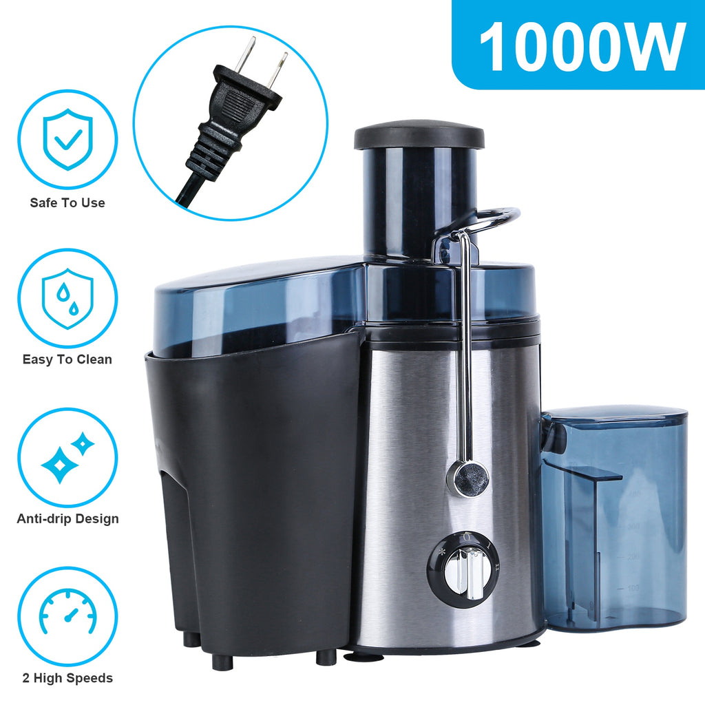 1000W High-Speed Centrifugal Juicer Machine – Wide Feed Chute, 2-Speed Juice Extractor with Pulp Collector