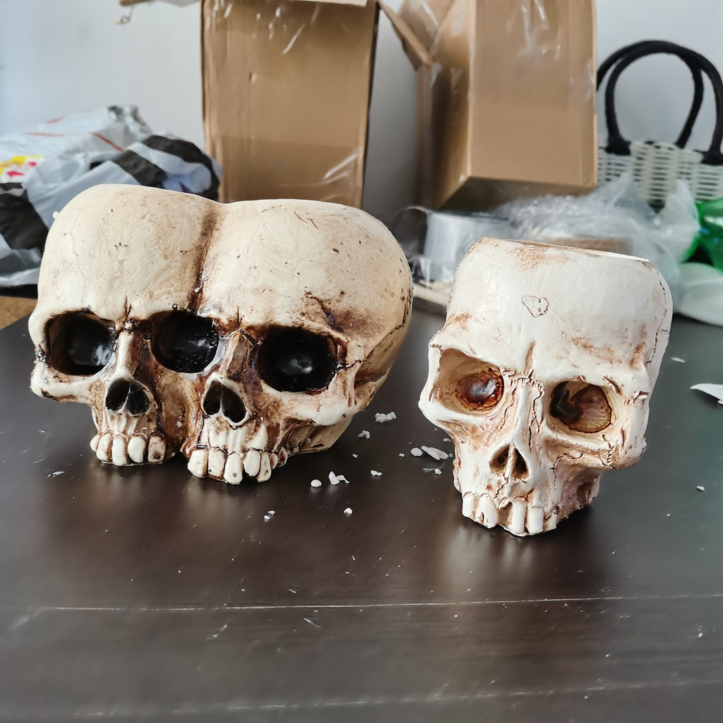Halloween Skull Resin Planter Ornament – European Style Decorative Skull Pot