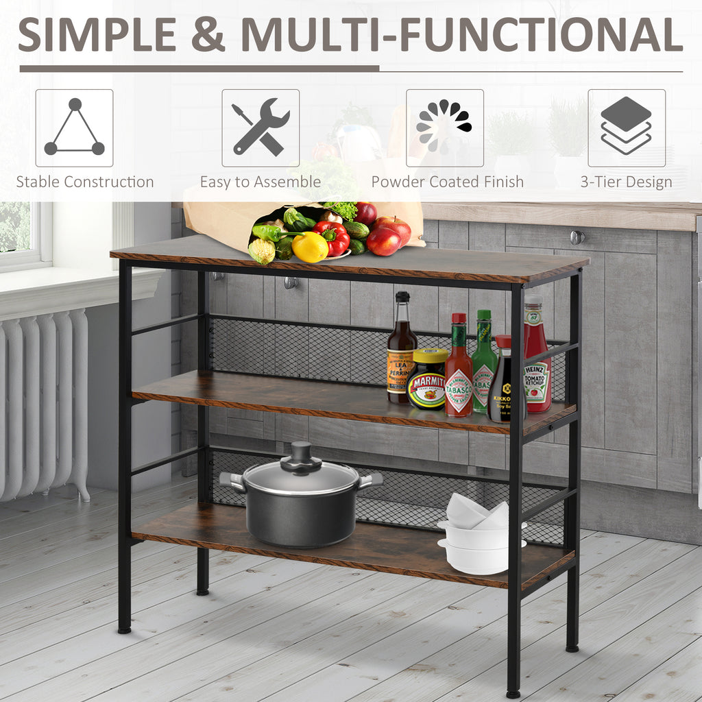 3-Tier Industrial Ladder Shelf – Modern Wood & Metal Storage Rack